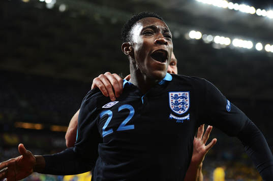  Danny Welbeck, England, jublar efter 2-3-målet. Jubel.