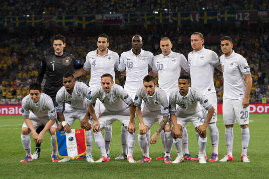 Frankrikes startelva, bakre raden fr vänster: Hugo Lloris,