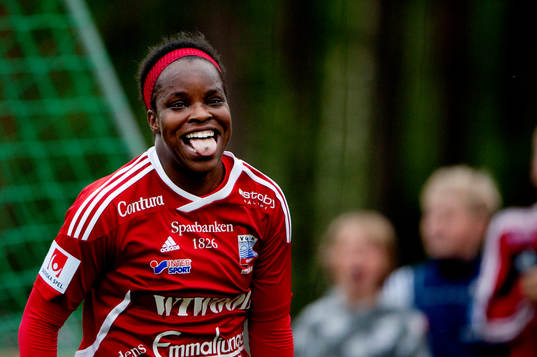  Danesha Adams, Vittsjö, jubel efter 1-0.