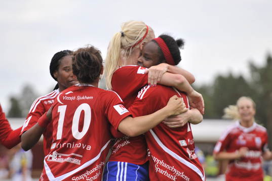  Danesha Adams, Vittsjö, jubel efter 1-0.