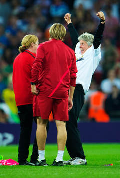 Pia Sundhage, tränare, USA, jublar. Jubel.