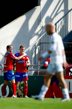  Thomas Sörum, Alfred Finnbogason, Helsingborg, jubel.