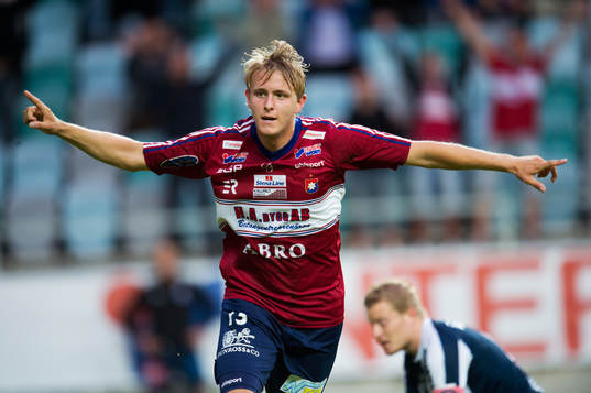 Johan Hedman, Örgryte, gör matchens enda mål, jubel