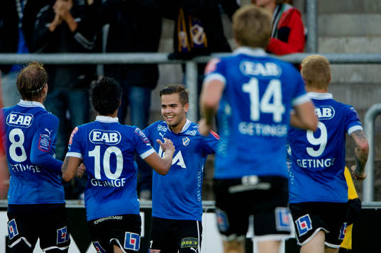  Kristinn Steindórsson, Halmstad, jubel, 1-0.