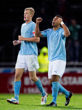  Filip Helander, Wilton Figueiredo, Malmö FF jubel.
