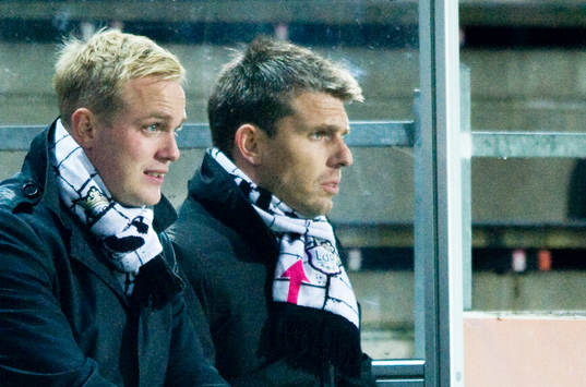   Jonas Eidervall och Peter Moberg, tränare, Malmö