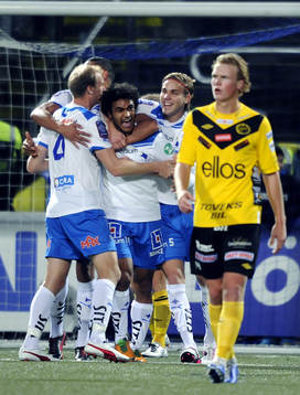 Fotboll, Allsvenskan, IFK Norrköping -IF Elfsborg James Frempong, Norrköping jubel