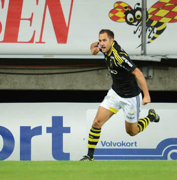  Niklas Backman, AIK jublar effter sitt 0-1