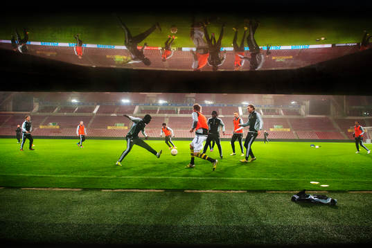 AIK tränar på Philips Arena i Eindhoven inför morgondagens match mot PSV Eindhoven.