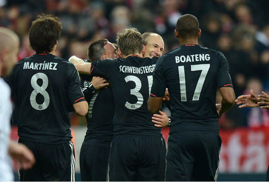 el v.l. Javier ''Javi'' Martinez, Franck Ribery, Bastian