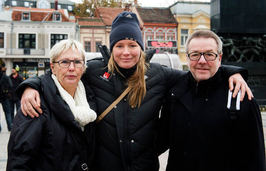 Kristina Flognman, med mamma Berit och pappa Thorleif