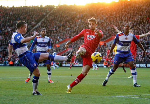 l - Southampton v Reading - Barclays Premier League - St Mary's Stadium - 8/12/12 Southampton's Jay Rodriguez and Reading's Nicky Shorey (L) in action