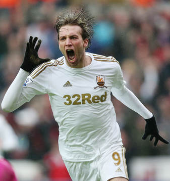 l - Swansea City v Arsenal - FA Cup Third Round - Liberty Stadium - 6/1/13 Michu celebrates