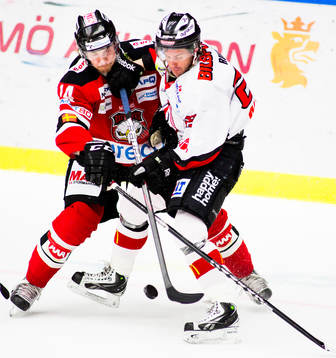 Stefan Lassen, Malmö Redhawks, i kamp med, Patrik Ruiz,