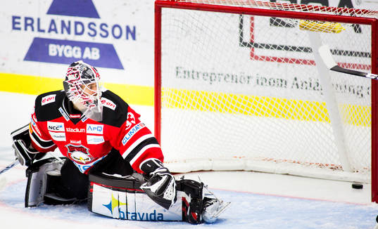 Axel Brage, målvakt, Malmö Redhawks, släpper in ett mål