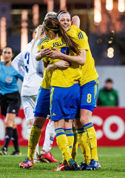Lotta Schelin, Sverige, firar