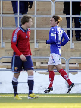  Åtvidabergs nr 11  Viktor Prodell  jublar efter sitt 1-0 mål.