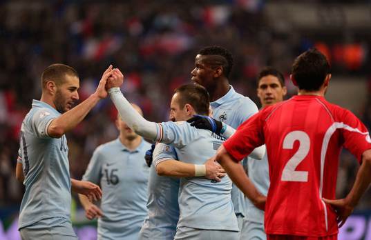 Joie Franck RIBERY /  Karim BENZEMA - 22.03.2013 - France /