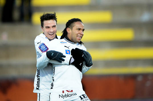  Daniel Mendes, Jonathan McDonald, Kalmar jublar efter 0-3.