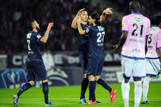  Joie Javier PASTORE - 17.04.2013 - Evian Thonon / Paris Saint Germain - 1/4Finale Coupe de France