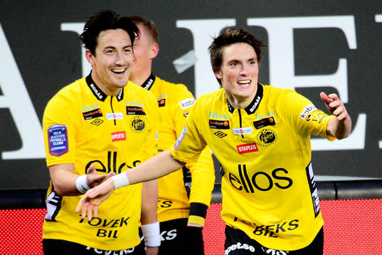Stefan Ishizaki, och Lasse Nilsson Elfsborg jublar