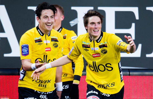 Stefan Ishizaki och Lasse Nilsson, Elfsborg, jublar
