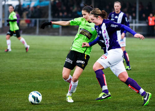 Närkamp mellan Yael Averbuch, Kopparbergs Göteborg, och