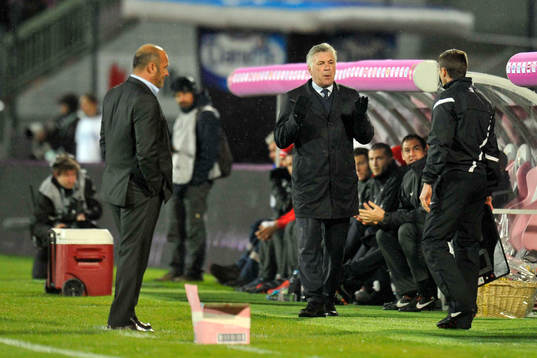 Pascal DUPRAZ / Carlo ANCELOTTI - 28.04.2013 - Evian Thonon