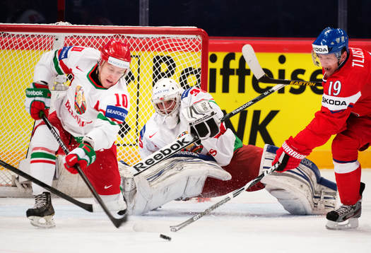 Vitrysslands Yevgeni Solomonov och Vitali Belinski ser till