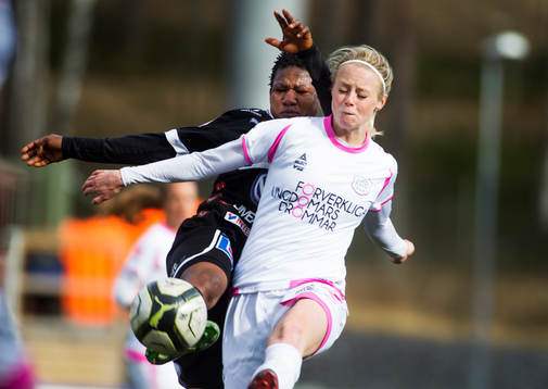 s nr 18, Rita Chkwelu, i omgång 4 i Damallsvenskan mellan Umeå IK FF och LdB FC Malmö