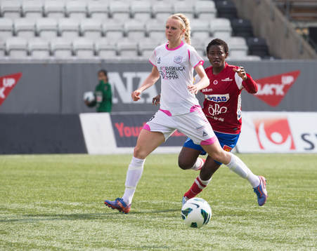  Amanda Ilestedt FC Malmö och Sarah Michael KIF Örebro.