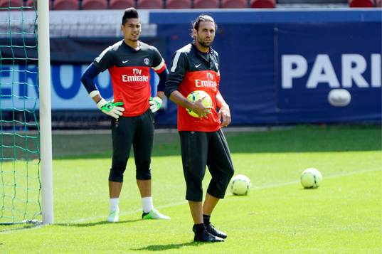  Salvatore SIRIGU / Alphonse AREOLA - 22.05.2013 - Entrainement du Paris Saint Germain    