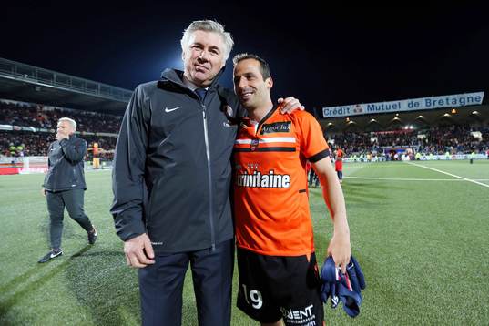  Carlo ANCELOTTI / Ludovic GIULY (dernier match) - 26.05.2013 - Lorient / Paris Saint Germain - 38e journee Ligue 1
