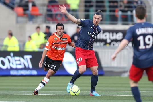  Zlatan IBRAHIMOVIC / Fabien ROBERT - 26.05.2013 - Lorient / Paris Saint Germain - 38e journee Ligue 1