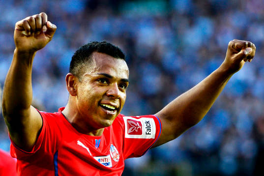  Álvaro Santos, Helsingborg jublar efter att ha gjort 1-1.
