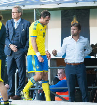 Johan Elmander, Sverige, stiger av, Erik Hamrén och Marcus