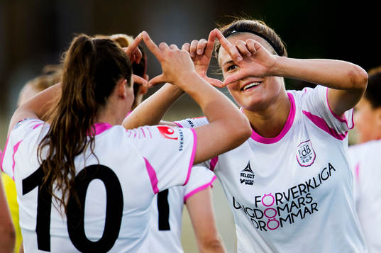  Ramona Bachmann, Katarina Veje, LdB FC Malmö, jublar.