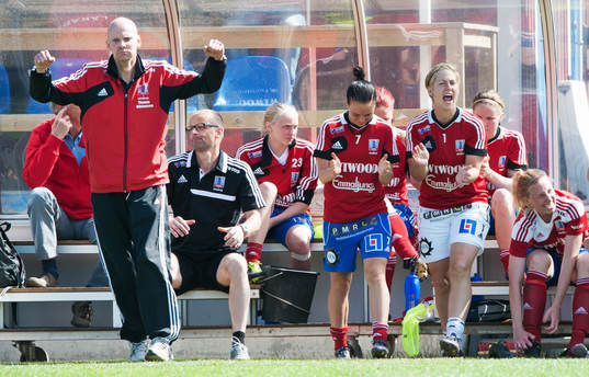  Thomas Mårtensson, tränare, Vittsjö, jublar när slutsignalen ljuder
