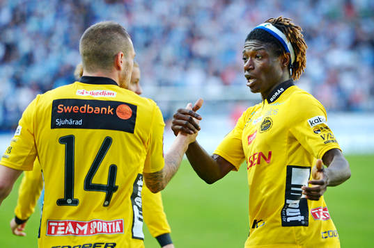 Elfsborgs Mohamed Bangura firas efter att han gjort 1-1