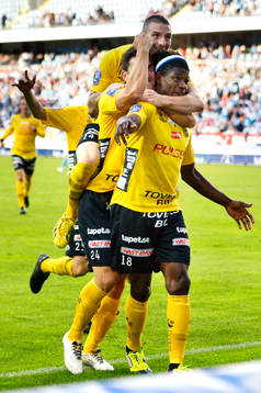 Elfsborgs Mohamed Bangura firas efter att han gjort 1-1
