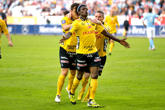 Elfsborgs Mohamed Bangura firas efter att han gjort 1-1