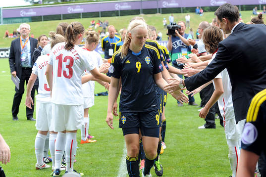 Nyon, 28 Juin 2013; Soccer; UEFA Championship Under 17 Women; Poland - Sweden. Poland Win; Stina Blackstenius