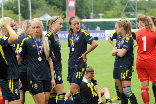 Nyon, 28 Juin 2013; Soccer; UEFA Championship Under 17 Women; Poland - Sweden. Poland win; Swedish Team