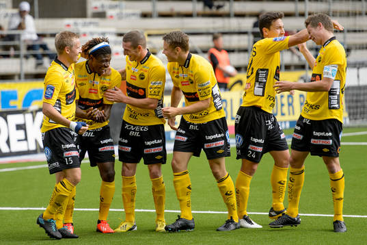 Jubel hos Elfsborgs spelare Andreas Klarström,Mohamed