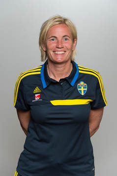 Sveriges assisterande förbundskapten Lilie Gutke Persson fotograferas
