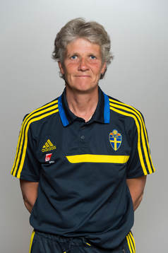 Sveriges förbundskapten Pia Sundhage fotograferas