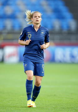 Målgörare 3-0 Frankrikes Eugénie Le Sommer i matchen mellan Frankrike och Ryssland