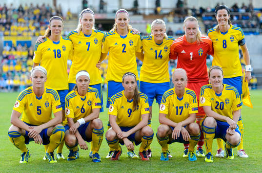 Sveriges startelva i matchen mellan Sverige och Italien