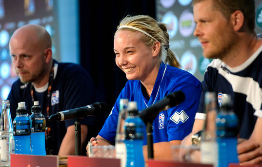 Islands Margret Lara Vidarsdottir var glad