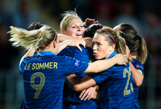 Jubel bland Frankrikes spelare